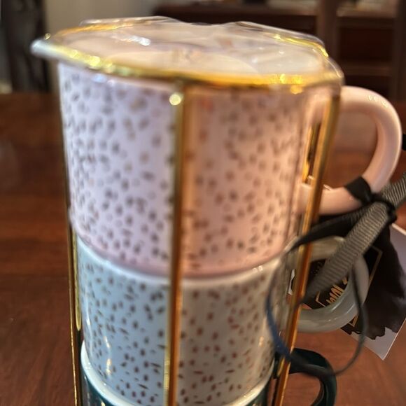 Gold Glitter Espresso Cups with Rack New - Picture 4 of 5